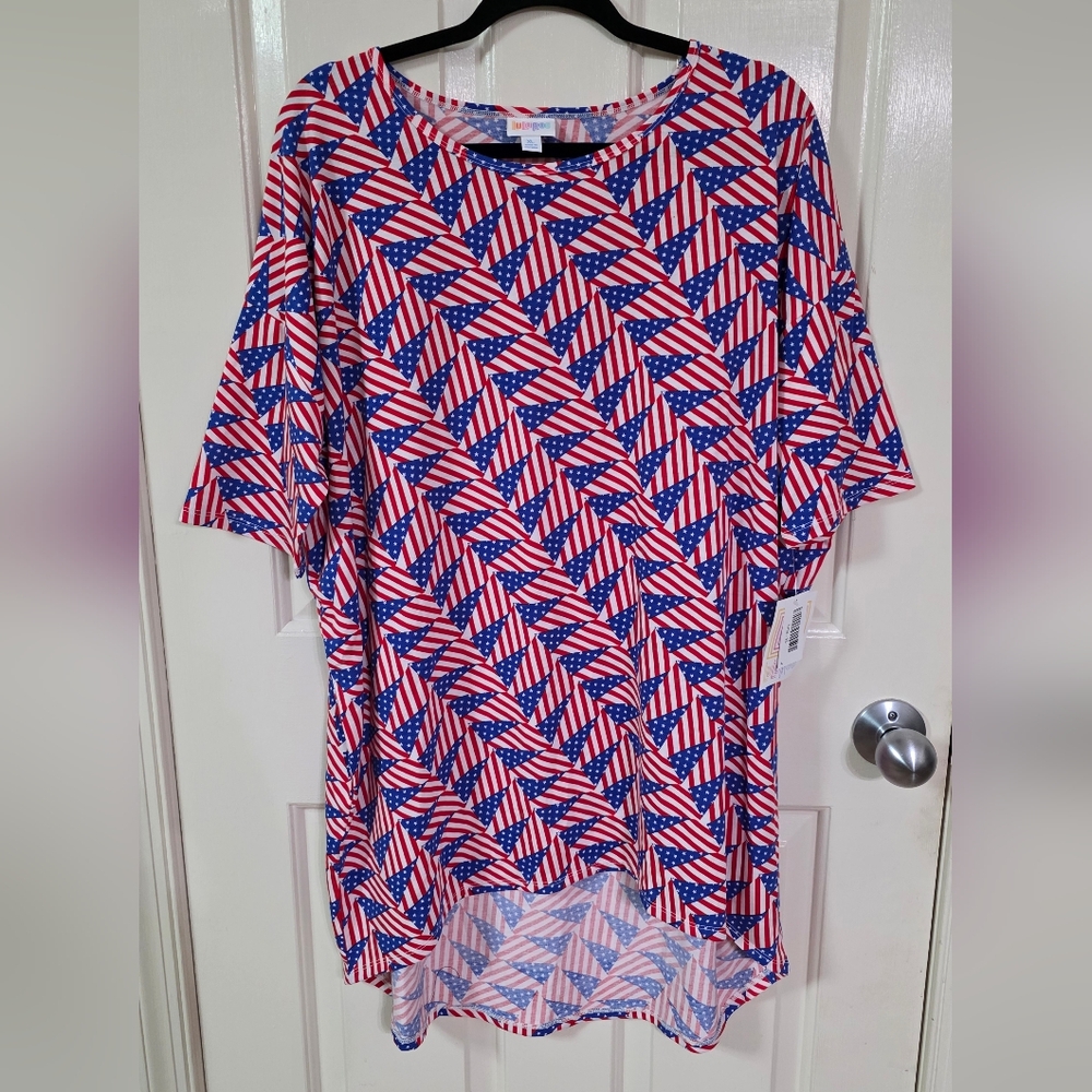 LulaRoe IRMA tunic American Flag Patriotic  XL